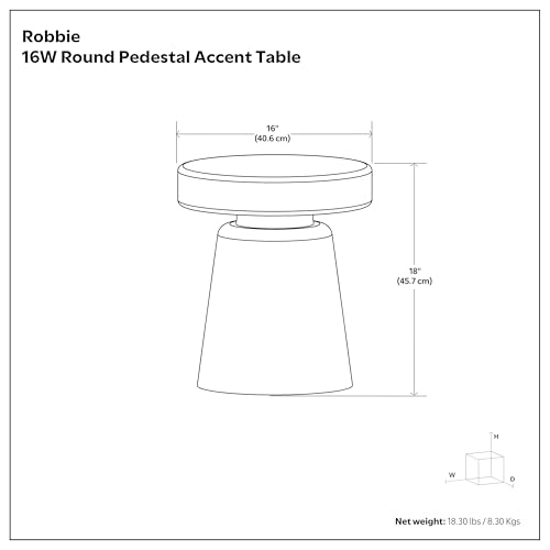 Robbie 16" Wide Mango Wood Accent Table in Distressed Aged White