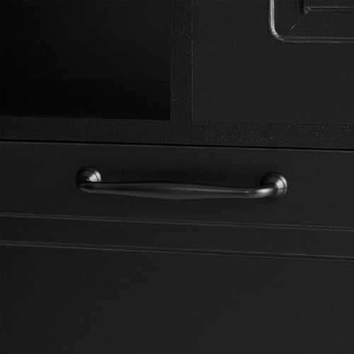 68" Tall Bathroom Storage Cabinet with Two Doors and Laundry Hamper for Home Display Organizer
