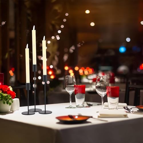 Black Candlestick Holders Bulk for Taper Candles Decorative Metal Candelabra Candle Holders Fit 0.8 Inch Diameter Candles Gold Taper Candle Stands for Wedding Home Party Table Decor (27 Count)