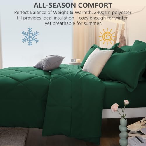 Twin XL Comforter Set Emerald Green