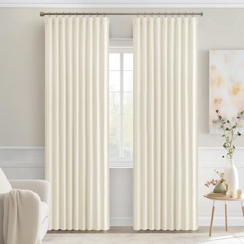 Birch Back Tab Blackout Curtains 52x84 Inch Length 2 Panels Set (2 Count)