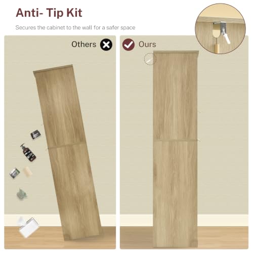 Tall Storage Cabinet with Adjustable Shelf & Drawer