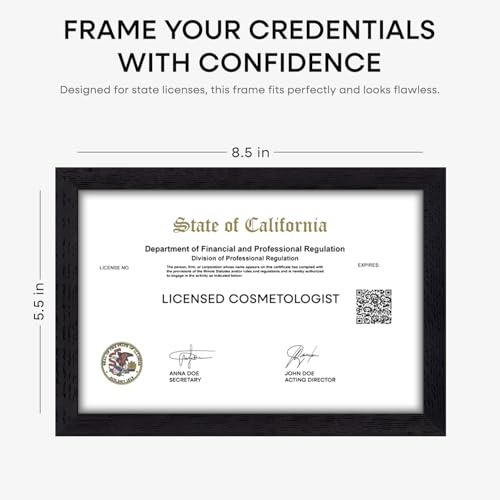 5.5x8.5 White Oak Business License Frame (2 Count)