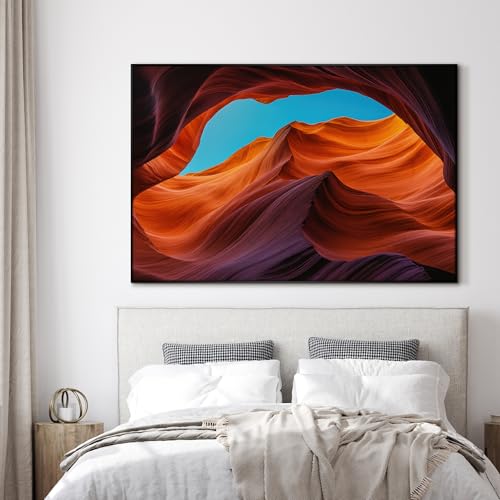 46"x72" Extra Large Framed Wall Art Antelope Canyon Rock Formation with Vibrant Colors for Home Living Room Bedroom Decor