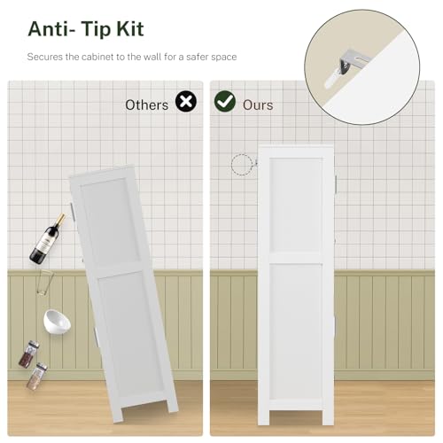 Bathroom Storage Cabinet with Adjustable Shelf & Large Drawer