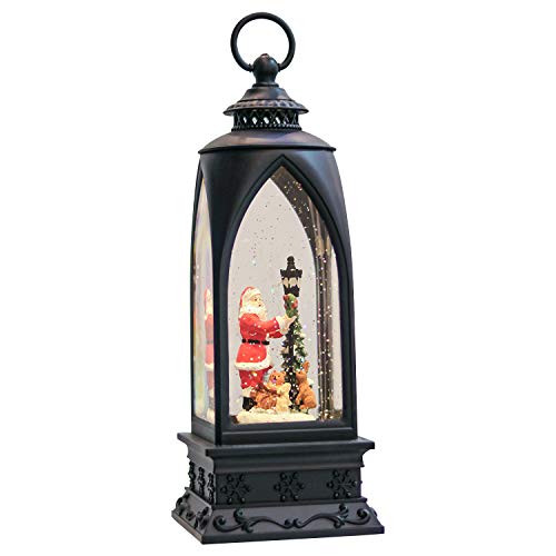 12” Christmas Snow Globe Lantern Snowman with Music & Timer