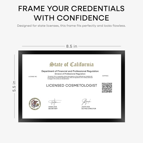 5.5x8.5 Black Business License Frame (3 Count)
