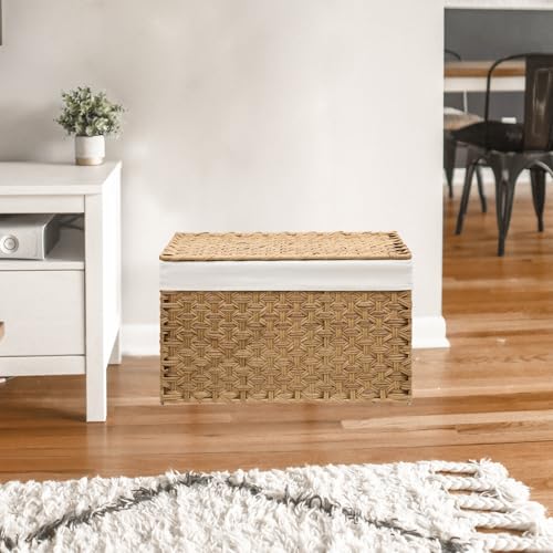 Wicker Storage Basket with Lid