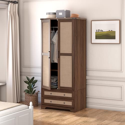Wooden Armoire Wardrobe Closet with Drawers