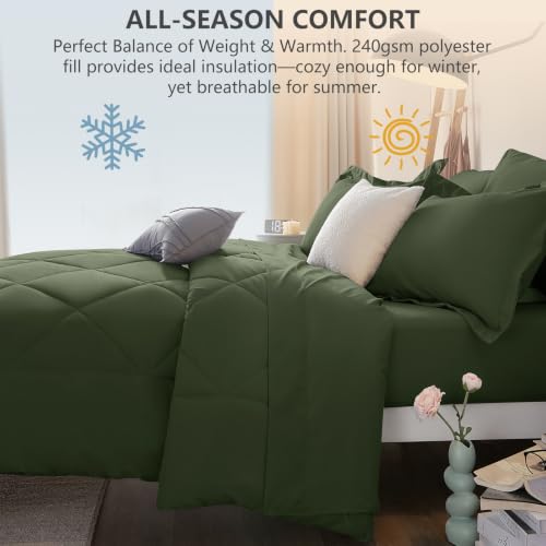 Twin XL Comforter Set Olive Green