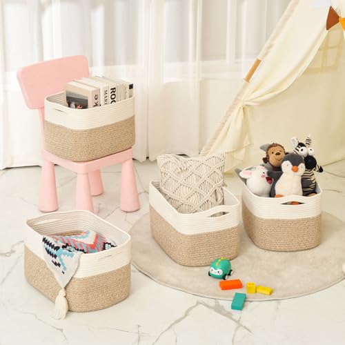 Storage Baskets for Organizing & Shelves (4 Count)