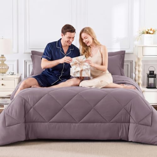 Queen Comforter Set Dusty Purple