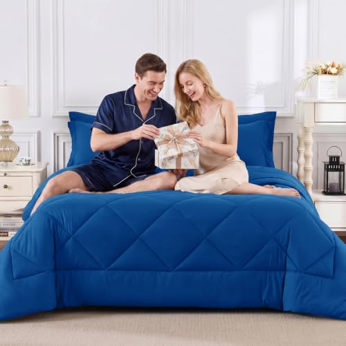 Queen Comforter Set Classic Blue