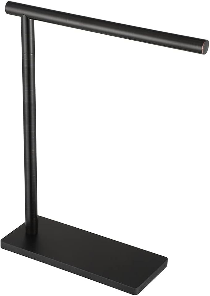 JQK Hand Towel Holder Stand Oil Rubbed Bronze, Modern Tree Rack Free Standing for Countertop with 12 Inch Bar, 304 Stainless Thicken 0.8mm Steel ORB, HTT170-ORB