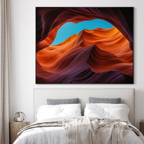 36"x46" Extra Large Framed Wall Art Antelope Canyon Rock Formation with Vibrant Colors for Home Living Room Bedroom Decor