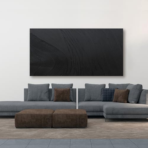 Canvas Wall Art Decor Large Artwork Modern Black Wall Art Black Silence Wall Art Painting Decorations Canvas Art Wall Decor Wall Art Prints for Room Living Room Bedroom Office Decor 29"X58"