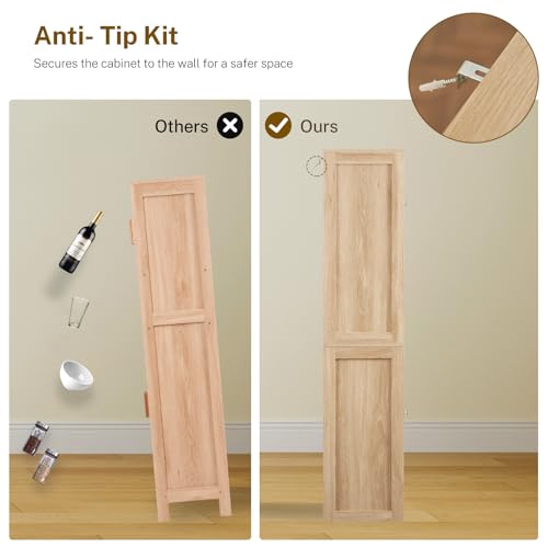 Tall Storage Cabinet with 2 Drawers & Adjustable Shelves