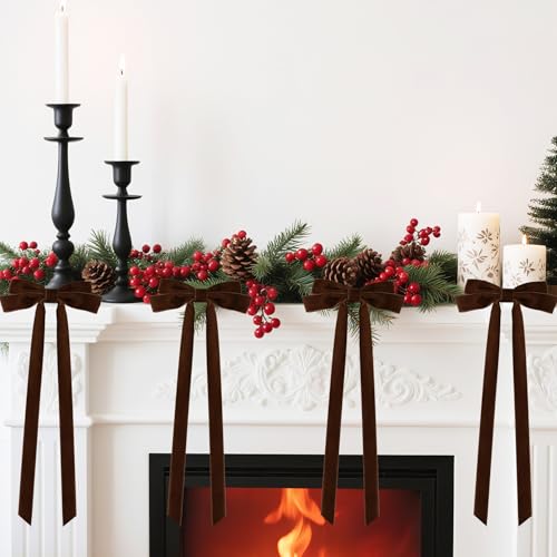 Large Velvet Bows for Christmas Tree