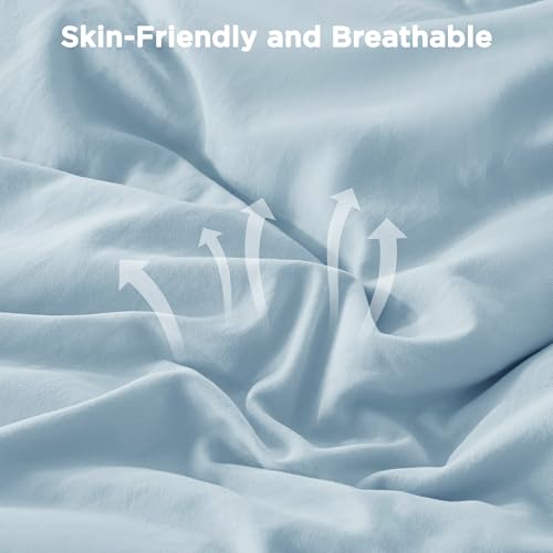 Light Blue Ruffle Comforter Set King