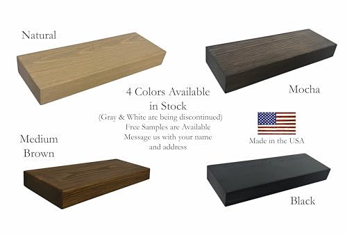x2 24 inch Wooden Floating Shelves for Wall (2 Count)