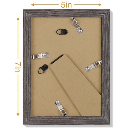 5x7 Picture Frames Set of 9 for Wall & Tabletop Display (9 Count)