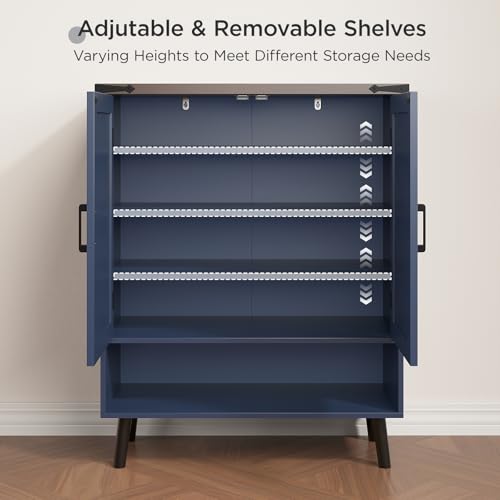 34" Tall Farmhouse Shoe Storage Cabinet with Doors