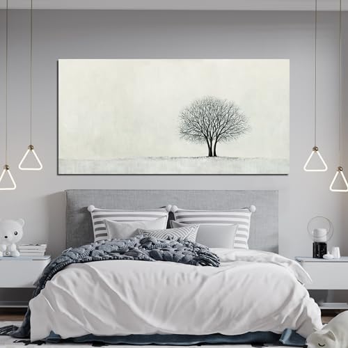 Canvas Wall Art Decor Large Wall Art Pictures for Living Room Canvas Modern Art Wall Decor Black and White Wall Art Decor Minimalist Tree Wall Art Prints Art Work for Home Office Wall Decor 29" X 58"