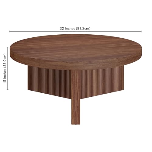 36" Scandinavian Fluted Coffee Table