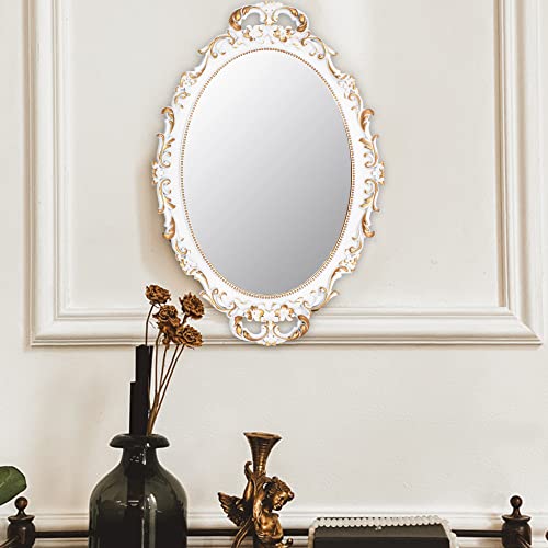 Vintage Decorative White Framed Mirror