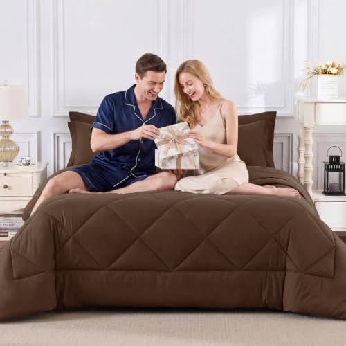 Queen Comforter Set with Sheets Brown