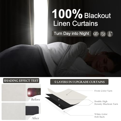 Curtains 60 Inch Length Extra Wide Pinch Pleated Black Out 96 Inch Long for Living Room