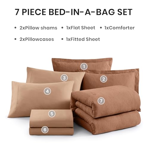 Oversized King Comforter Set 7 Pieces Autumn Leaf Bed in a Bag