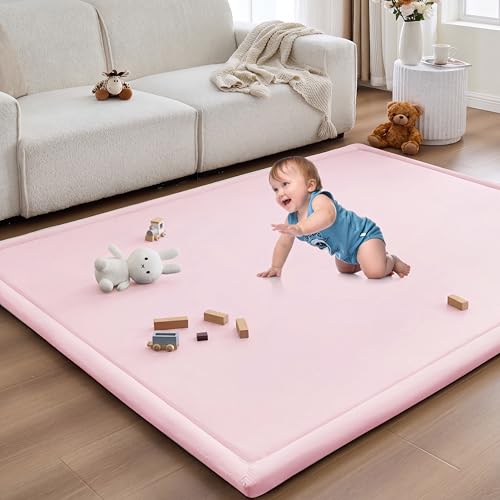 Baby Play Mat for Floor Nursery Rug Muscle Area Playroom Rug Elastic Foam 59x79" Playpenmat Elastic Foam 1.3" Thick Crawling Mat for Babies