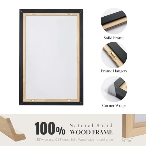 Extra Large Framed Black White Abstract Wall Art for Living Room