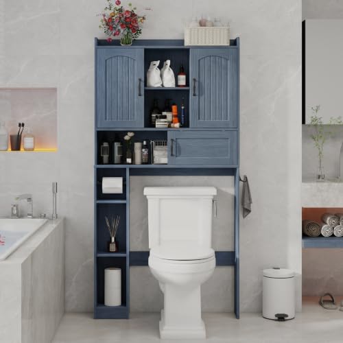 Over The Toilet Cabinet with 2 Barn Doors & Sliding Door