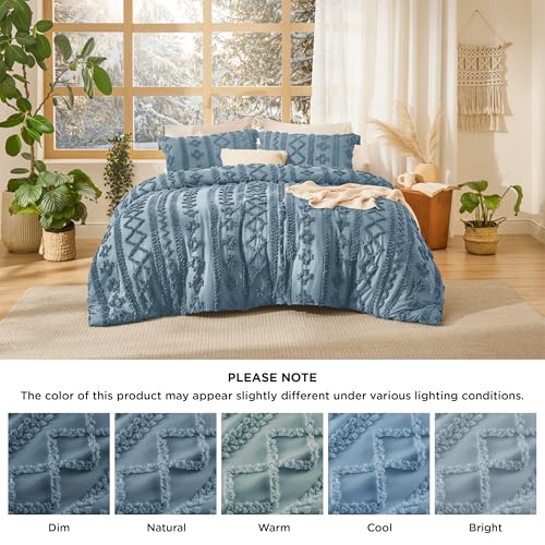 Tufted Boho Comforter Set Queen Size