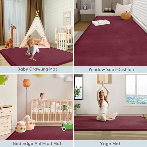 Baby Play Mat for Floor Nursery Muscle Area Rug Playroom Rug 47"x47" Elastic Foam 1.3" Thick Crawling Mat for Babies
