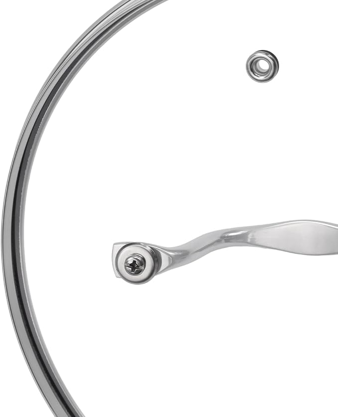 HEVSTIL 8-Inch Tempered Glass Lid – Heat Resistant to 220°C, Dishwasher Safe – Steam Vent & Cool-Touch Handle – Universal Fit for Pots, Pans & Skillets (Fits 8" Rim)