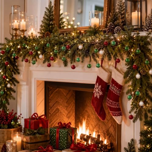 32 Pcs 1'' Mini Glass Christmas Ornament (32 Count)