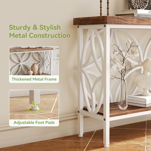 Sofa Table 70.9 Inch Industrial Behind Couch Table with Storage Shelves
