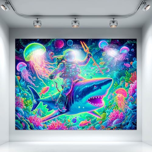 Blacklight Tapestry Galaxy Party Wall Decor 78 x 59 Inch