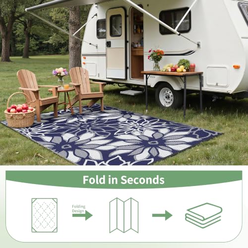 Outdoor Rug Waterproof 5'x8' Plastic Rugs for Patio