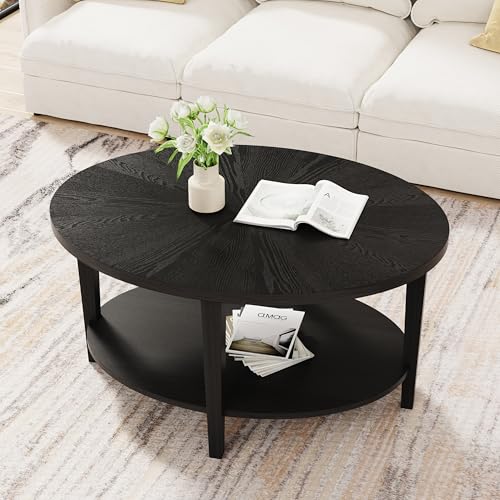 Solid Wood Oval Coffee Table for Living Room