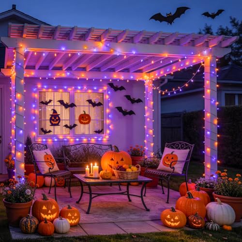33FT 100 LED Orange and Purple Halloween Lights (100 Count)