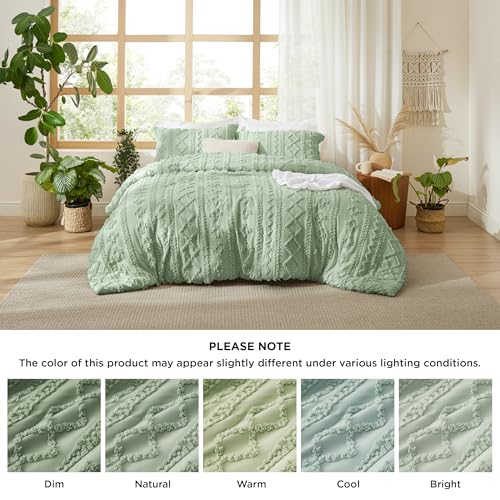 Tufted Boho Comforter Set Queen Size