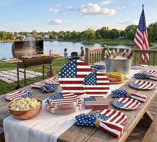 150Pcs 4th of July Plates & Napkins (150 Count)