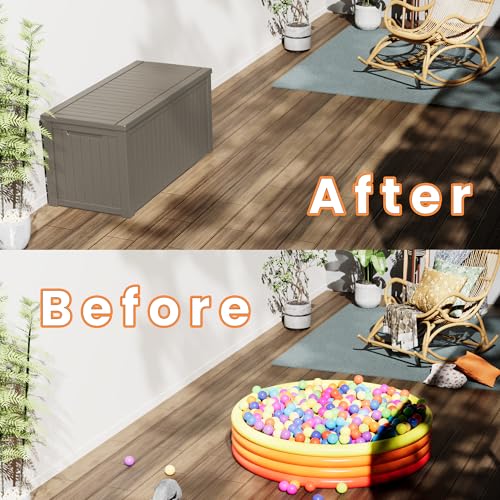 180 Gallon Outdoor Storage Box Patio Deck Box Waterproof