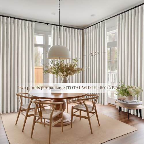 Curtains 60 Inch Length Extra Wide Pinch Pleated Black Out 90 Inch Long for Living Room