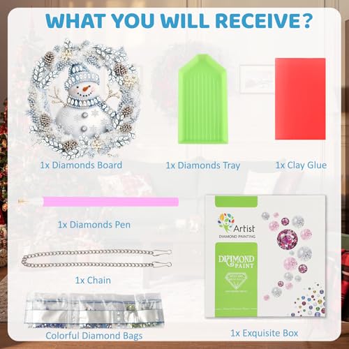 Snowman Diamond Art Hanging Kits for Adult