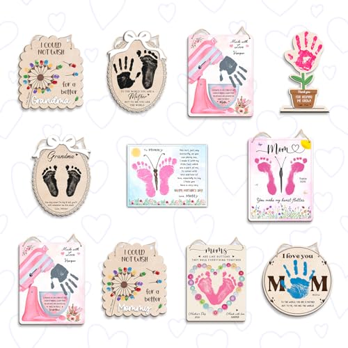 DIY Mothers Day Footprints Butterfly Craft Wooden Hanging Sign